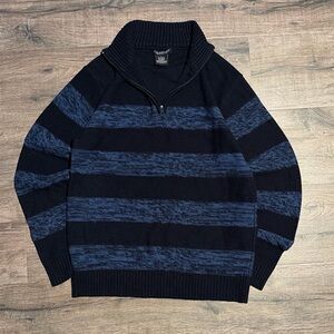 Studio Women's Striped Quarter Zip Sweater